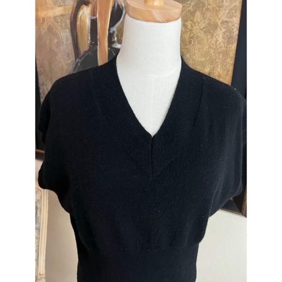 NWOT ZenZee Wear Happy Black Cashmere V-Neck Sweater L - Picture 4 of 8